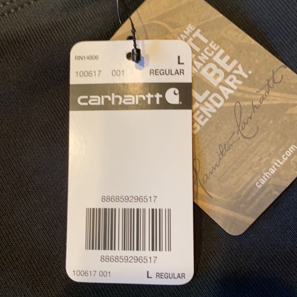 Carhartt Men’s 1/4 Zip Hoodie Large Black - Picture 11 of 11